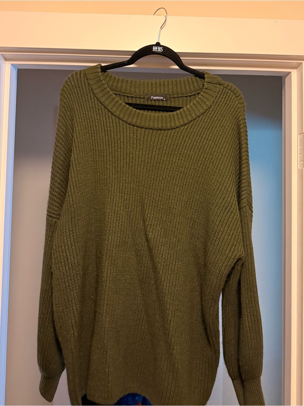 Olive Green Ribbed Knit Women’s Sweater